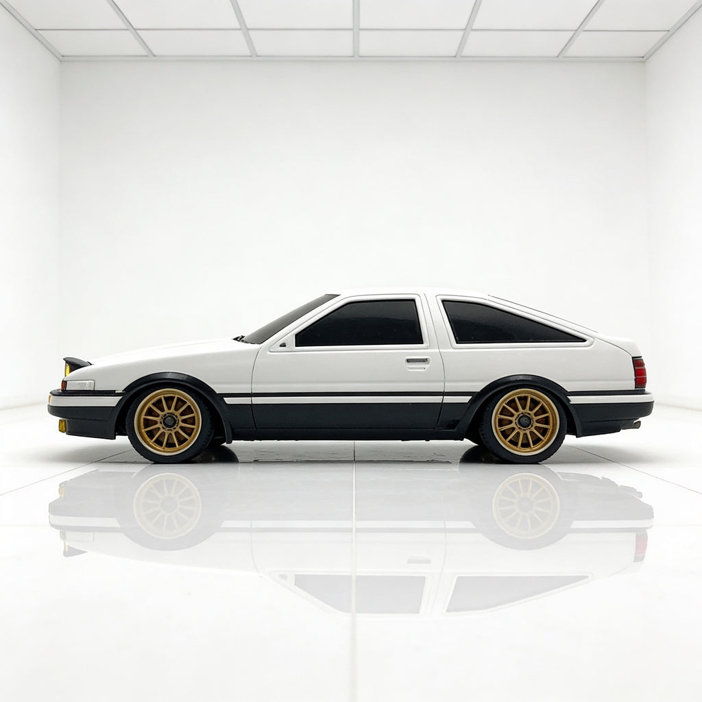 Toyota AE86 RC drift 1/18 vue de dessus