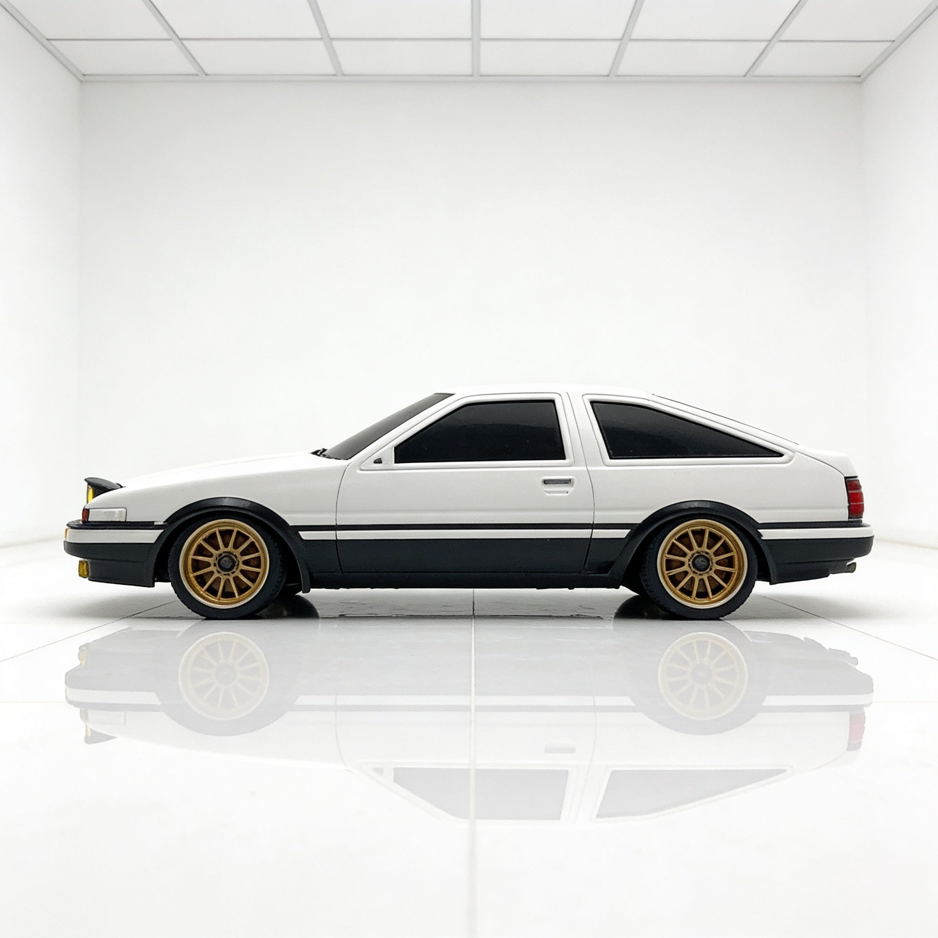 Toyota AE86 RC drift 1/18 vue de dessus