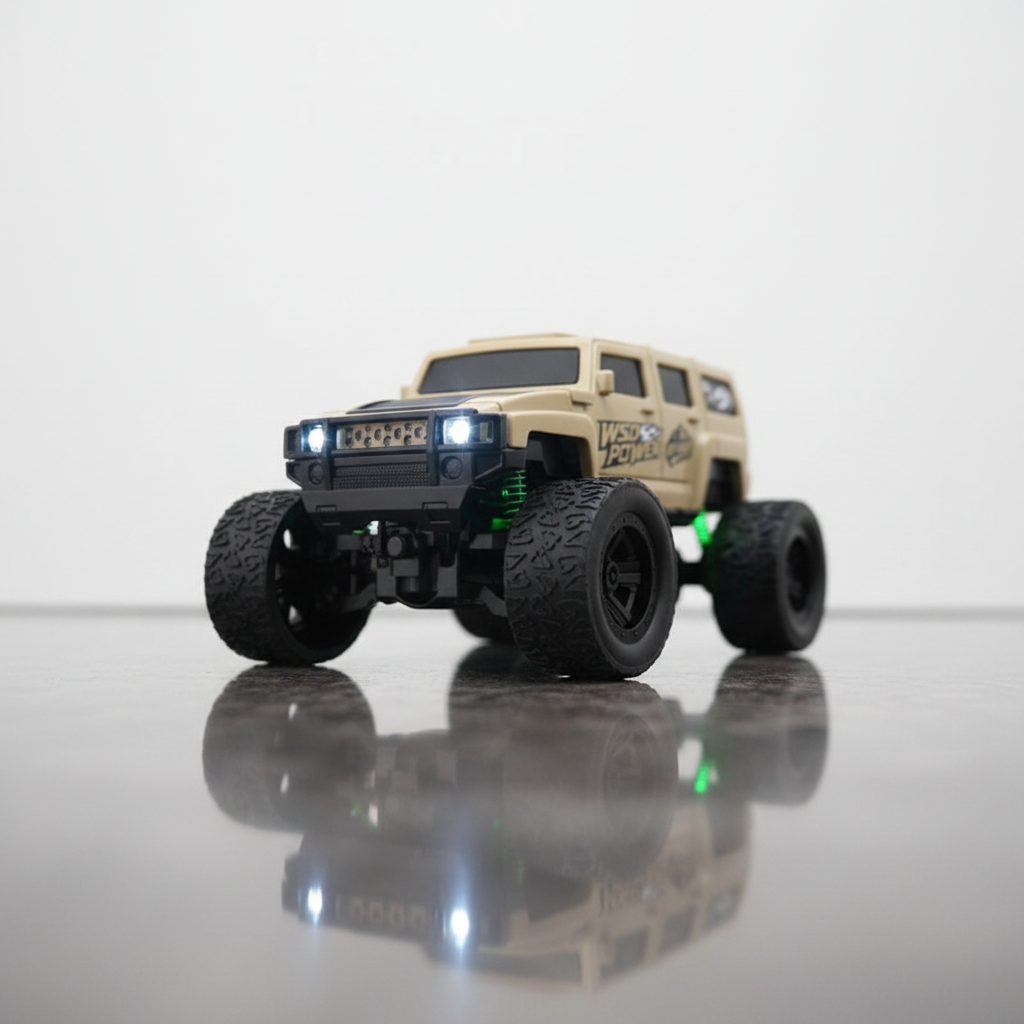 Mini 4x4 RC tout-terrain 1/64 vue 3/4 avant