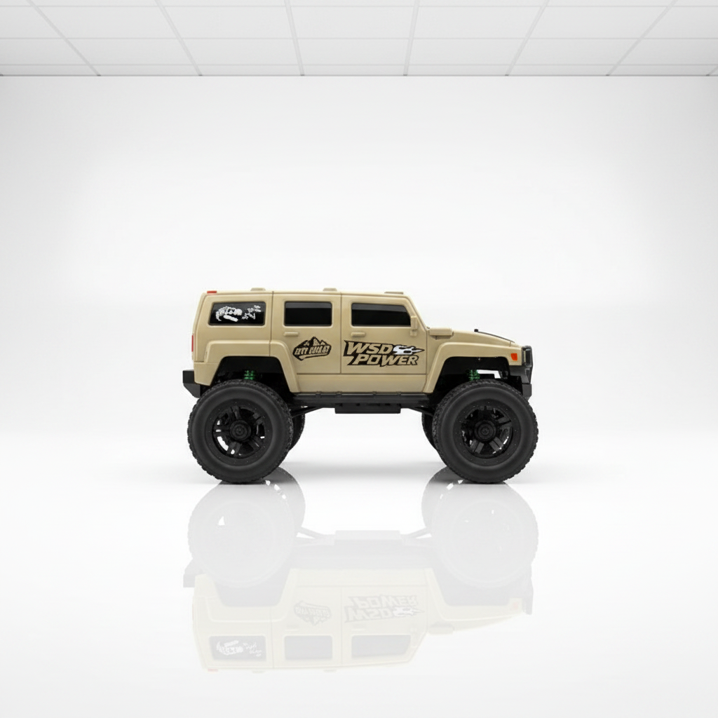 Mini SUV RC 1/64 dans tow box transport