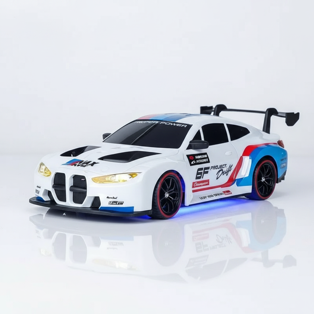 Voiture RC drift 4WD 1/24 LED vue 3/4 avant