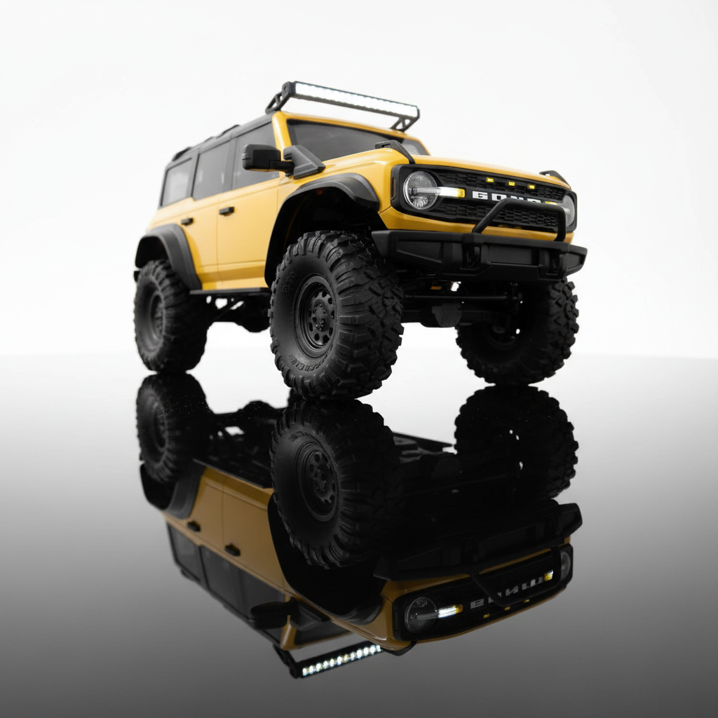 Crawler RC Ford Bronco en franchissement nature