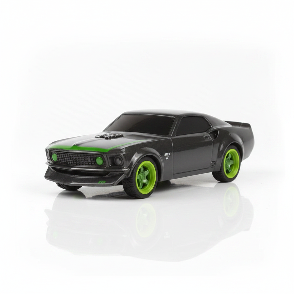 Mini voiture RC HPI Nano Mustang Mach 1 1/64 vue 3/4 avant