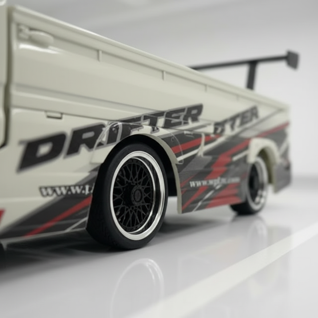 Voiture télécommandée drift WPL D14S vue de dessus