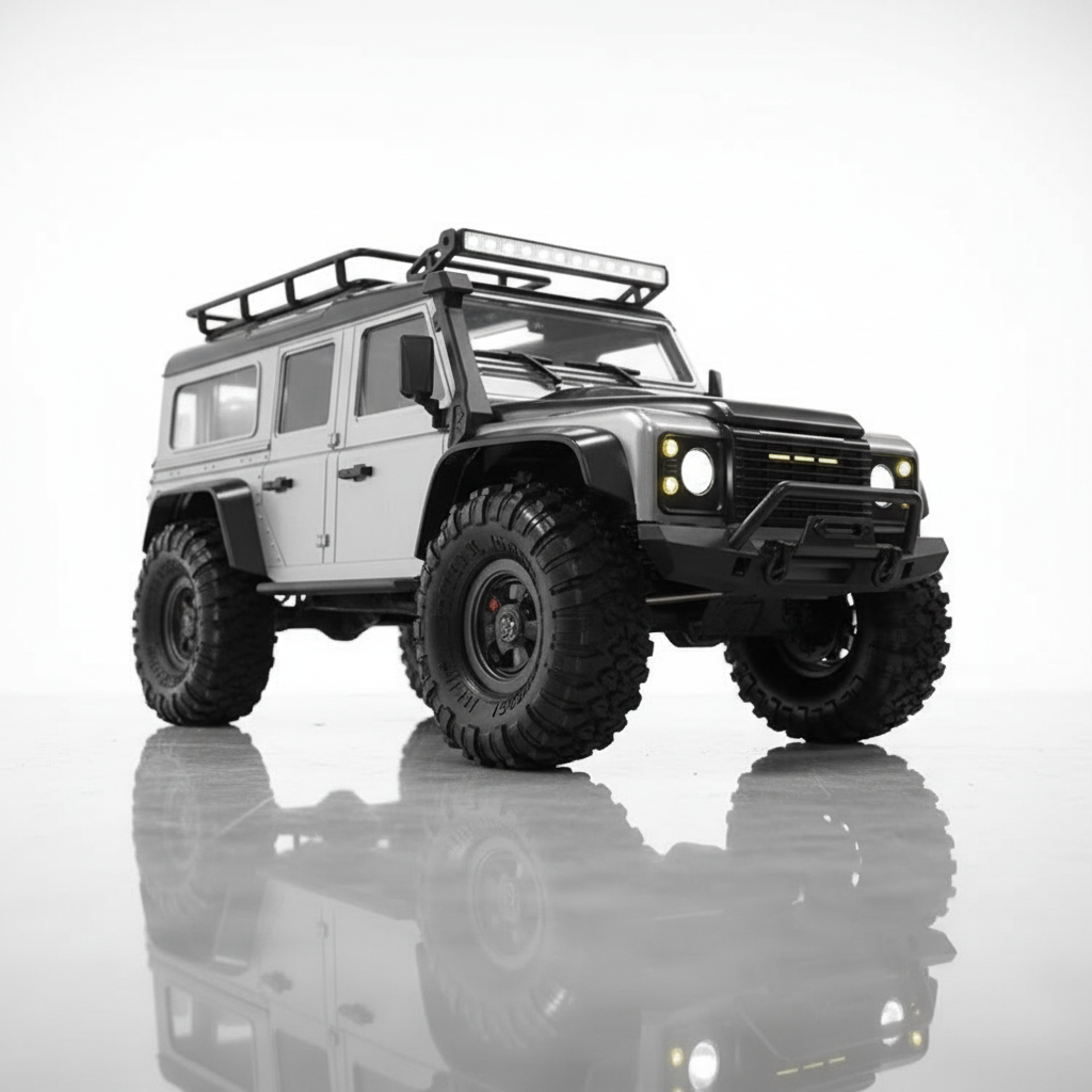 Crawler RC Defender en franchissement nature