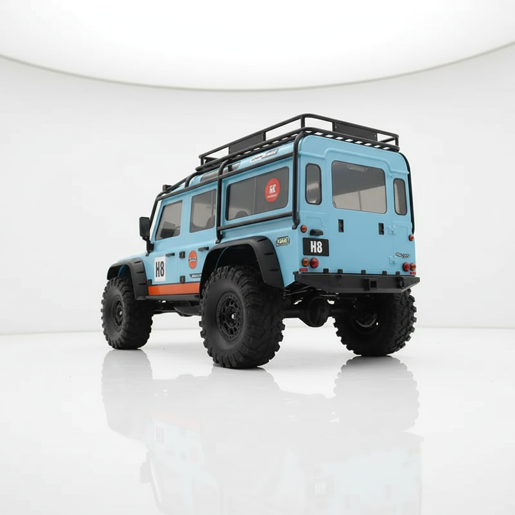 Crawler scale 1/8 Land Rover Defender vue de profil
